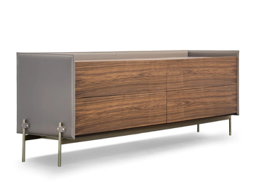 V246 - Tanned leather sideboard with drawers by formitalia luxury group - view 3